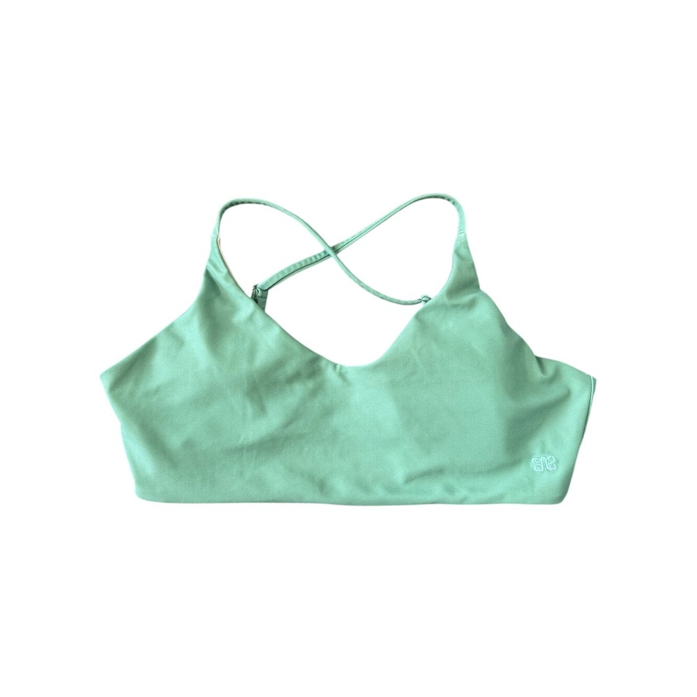 Albion Fit Bikini Swim Top Medium Mint Green Convertible Straps Removable Pads